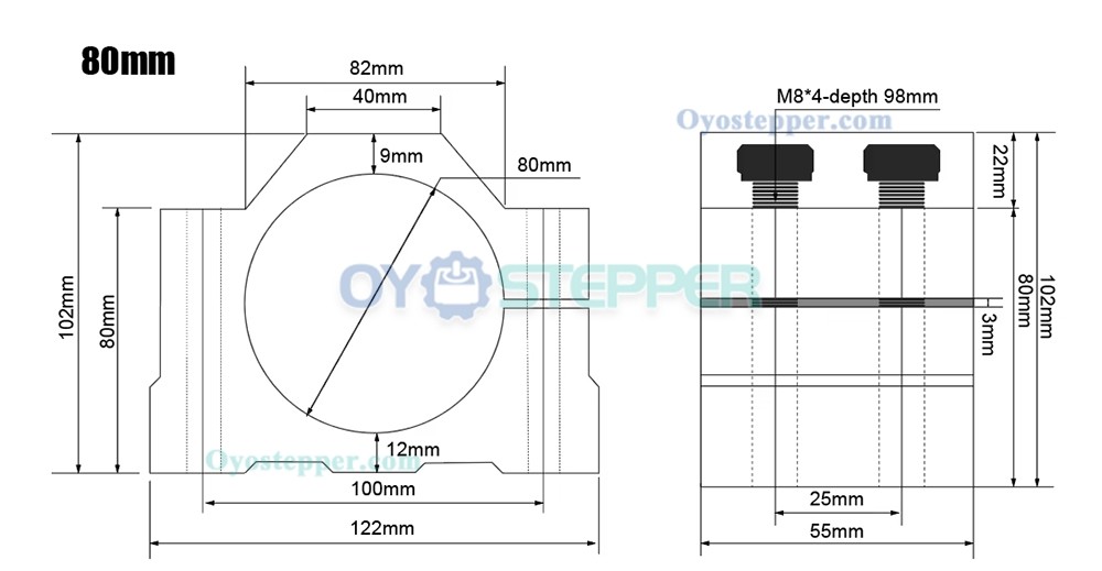 2.2KW CNC Spindle Motor Kit 80mm ER20 Air Cooled Spindle 24000RPM with 2.2KW VFD Inverter